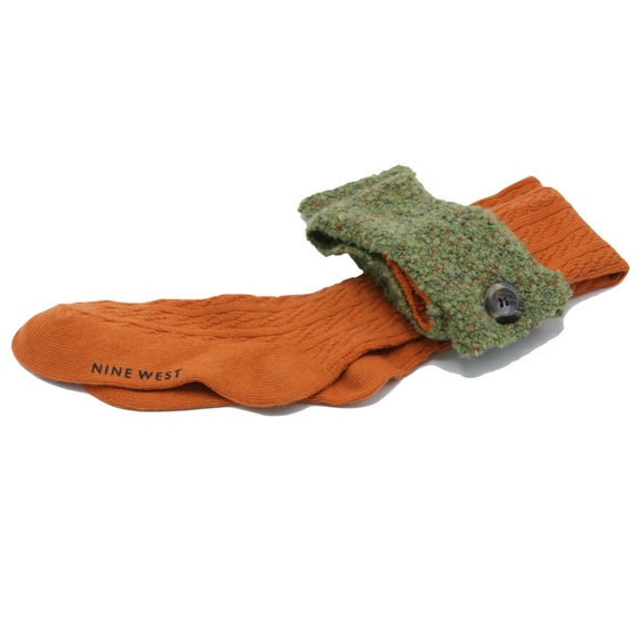 NINE WEST Cable Knit Knee Boot Boucle Cuff Socks - Picture 8 of 12